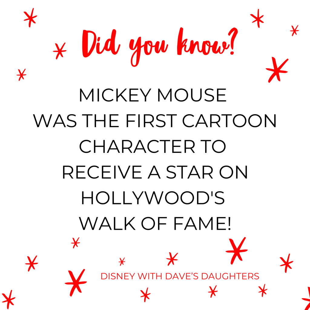 Mickey Mouse was the first cartoon character to receive a star on Hollywood's walk of fame.