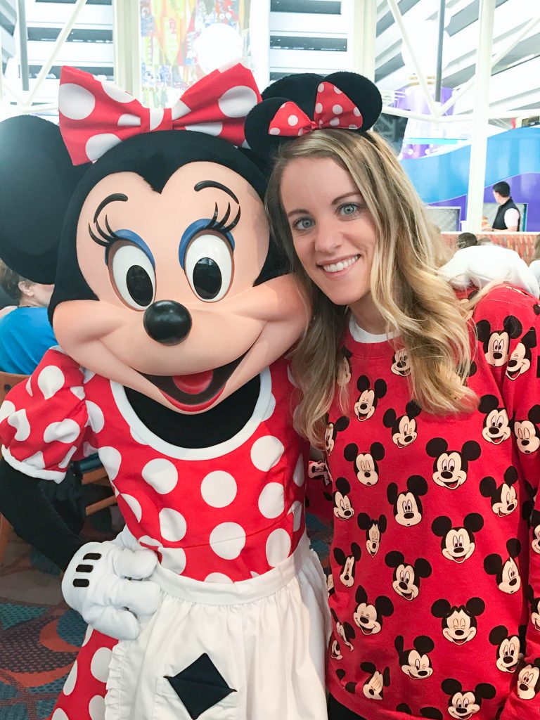 Minnie Mouse with woman