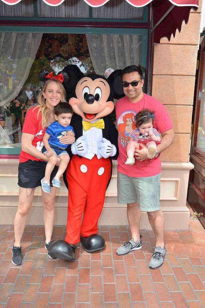 Mickey Mouse and family with young kids