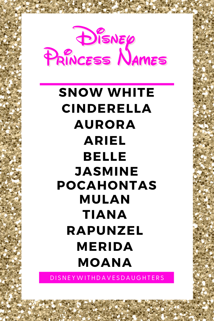 List Of All The Disney Princesses List Of All The Disney Princesses
