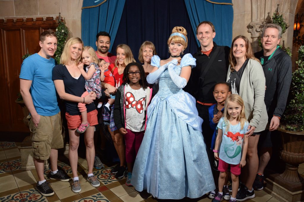 Cinderella and family at castle in Disney World