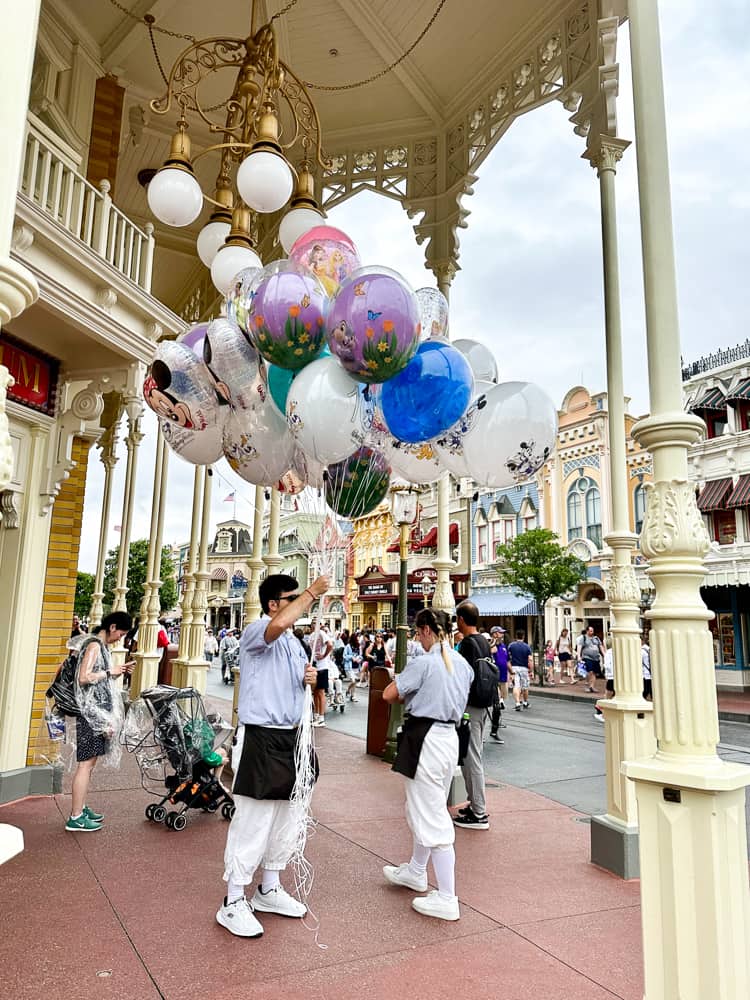 Balloons on Main Street Magic Kingdom