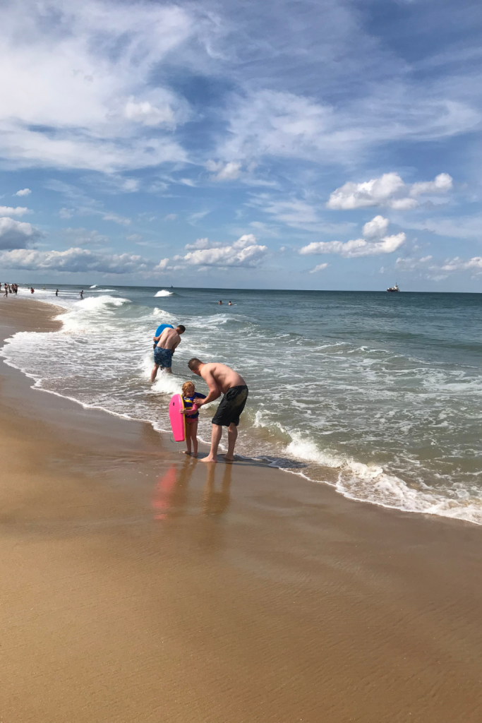 family at beach