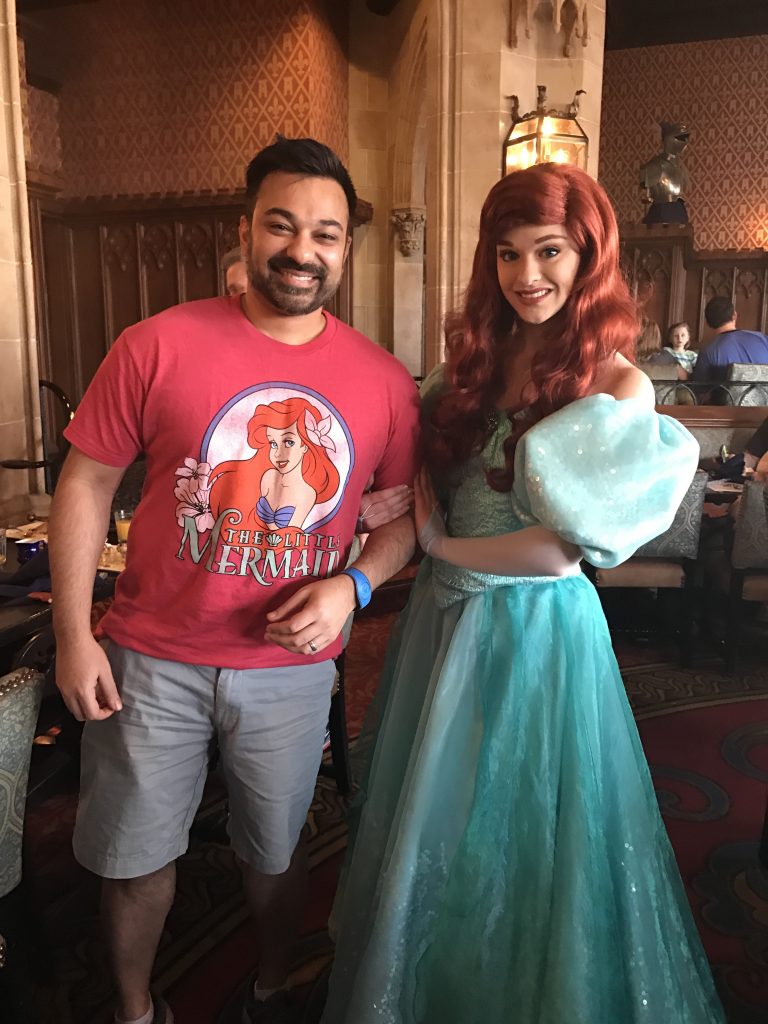 Ariel with guest at Disney World