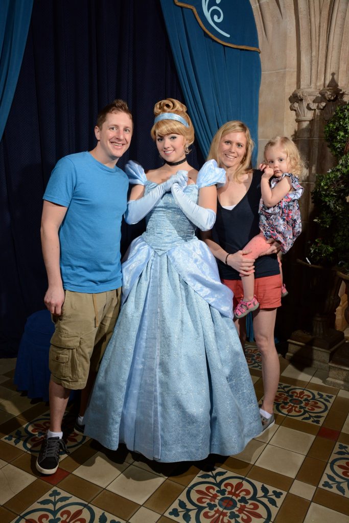 Cinderella with family at Disney