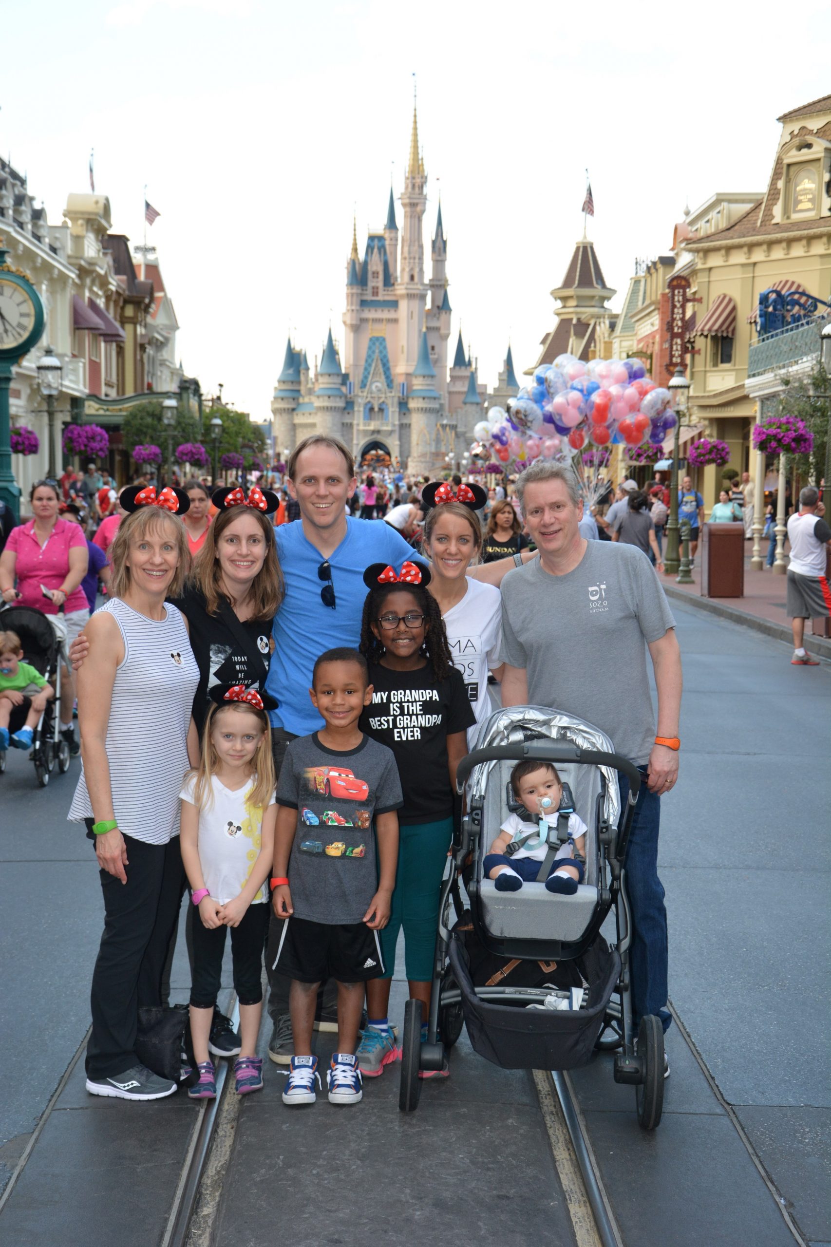 family on Main Street usa magic kingdom castle