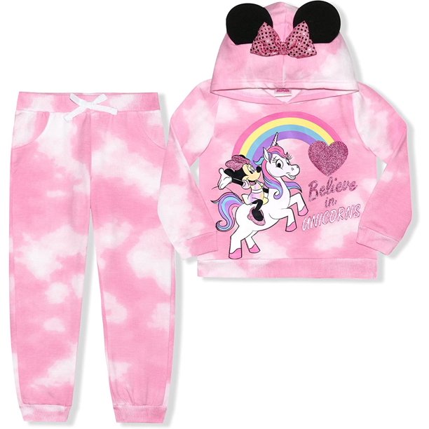 Unicorn Minnie Mouse Hoodie with Ears and Jogger Pant Set