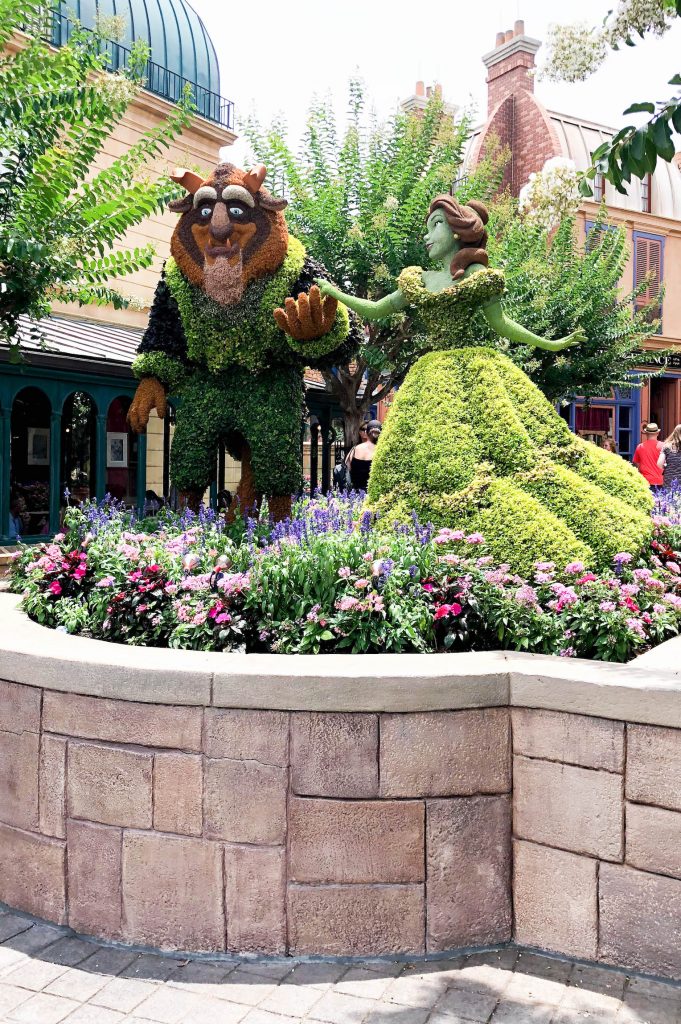 beauty and the beast garden statues