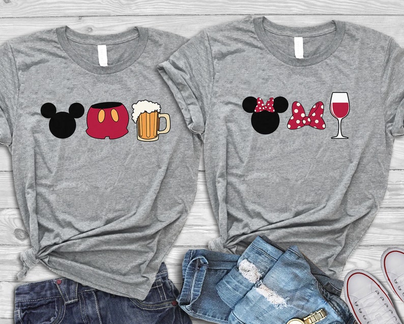 his and her drinking disney shirts