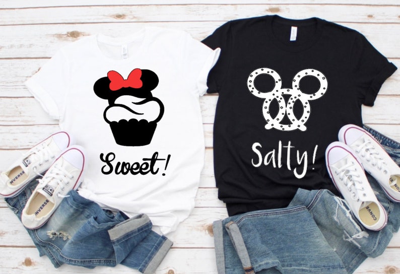 Sweet and salty couples disney shirts
