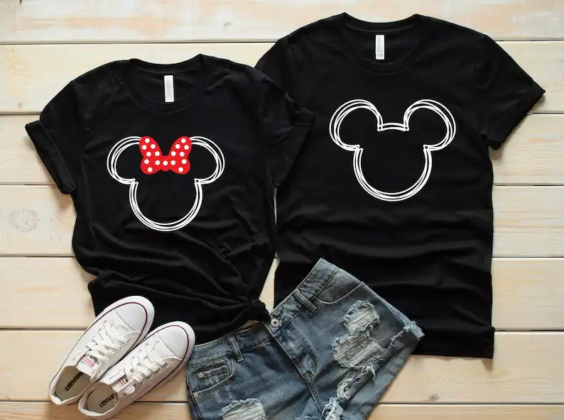 Scribble Minnie and Mickey Shirts Disney Couples Matching - Etsy