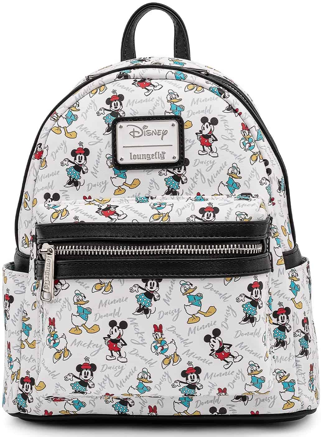 loungefly disney mickey Minnie Mouse Donald Daisy Mini Backpack Handbag White
