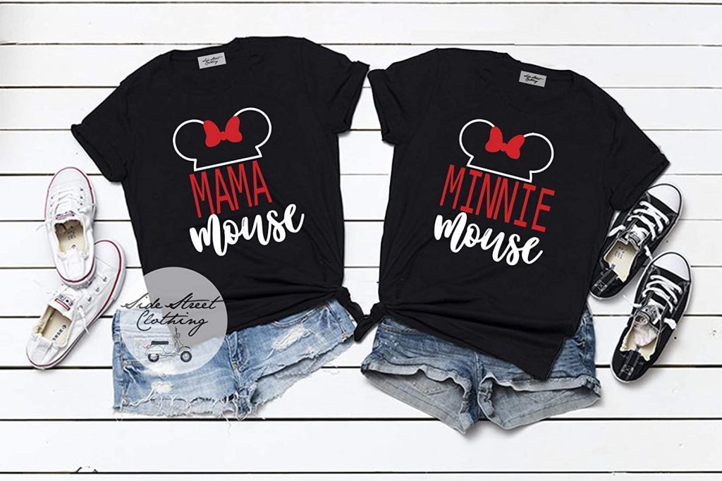Mama and Minnie Mouse shirts