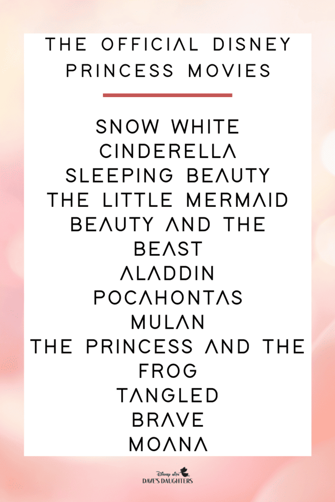 Disney Princess Movies List