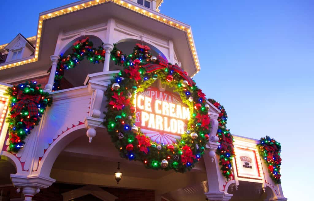Disney World ice cream parlor christmas