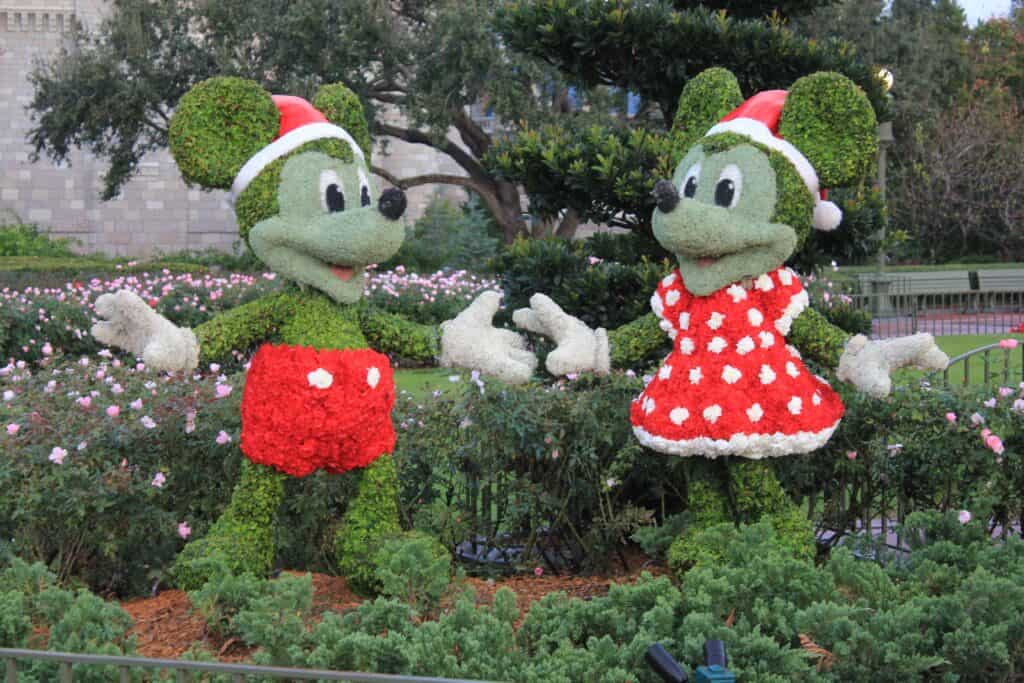 Mickey and Minnie topiary Christmas