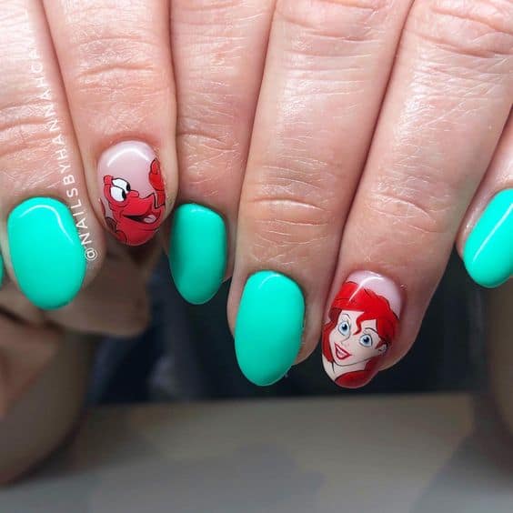 little mermaid nails
