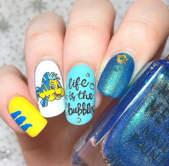 little mermaid nails
