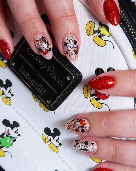 Mickey and Minnie Nails