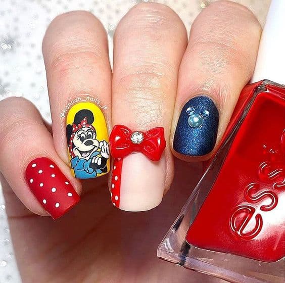 minnie mouse rosie the riveter nails