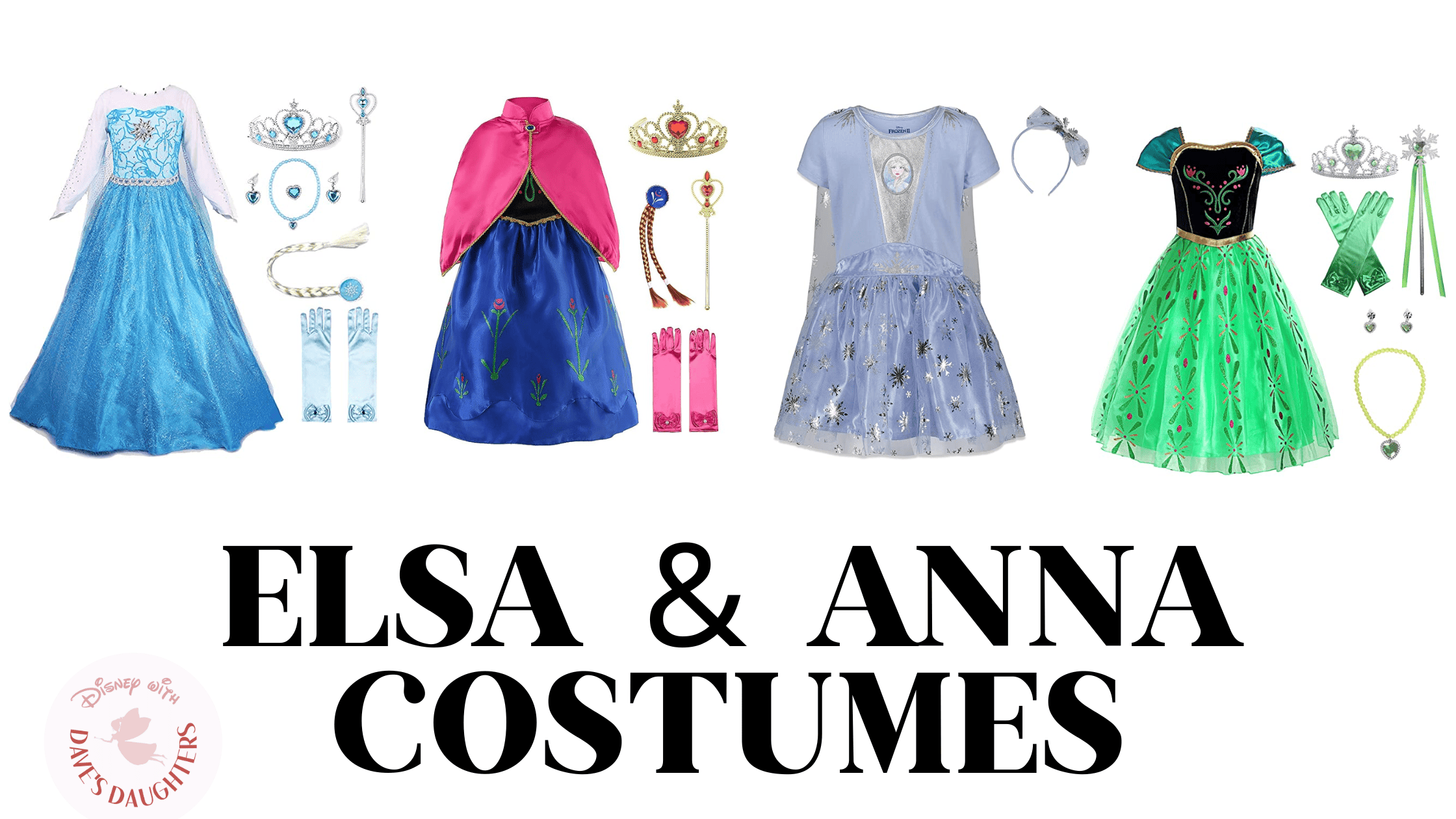 Elsa and Anna Costume Dresses 