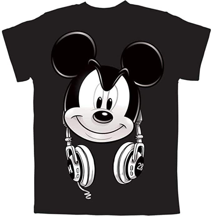 Mickey with headphones