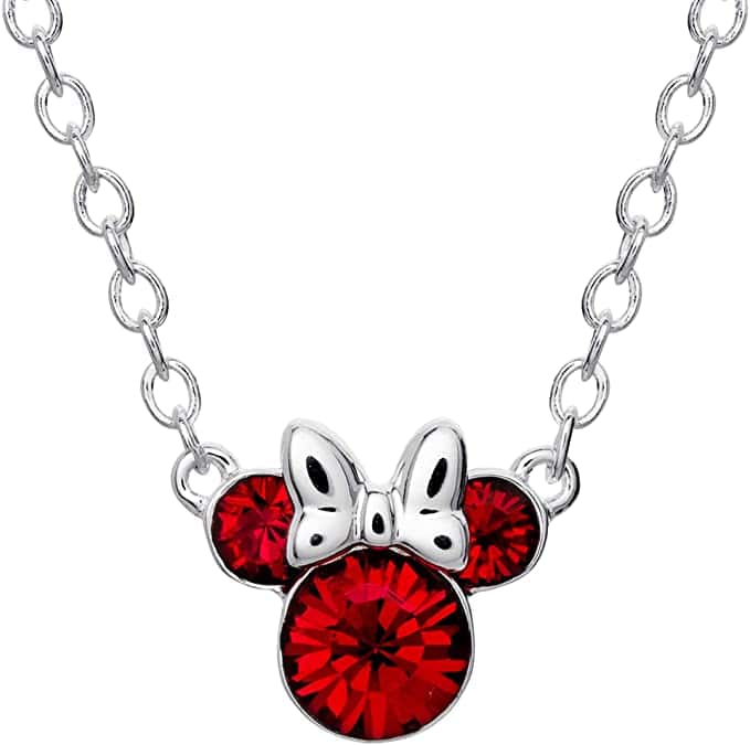 Minnie Mouse birthstone necklace