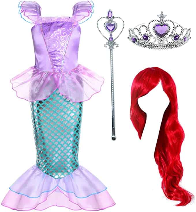 The little mermaid Ariel costume with wig and accessories