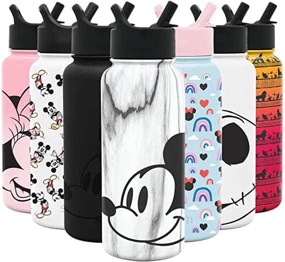Disney Themed Water Bottle With Straw - Simply Modern