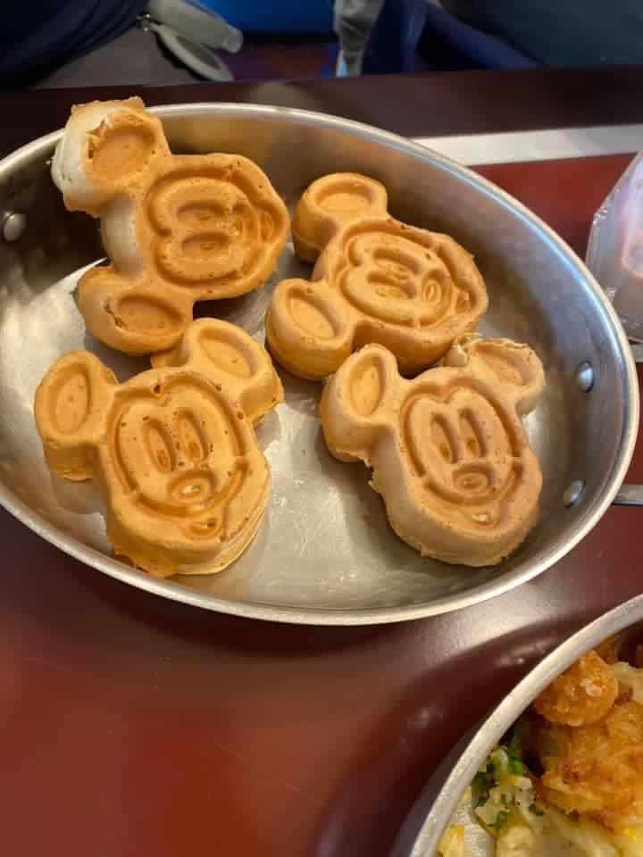 Mickey waffles breakfast