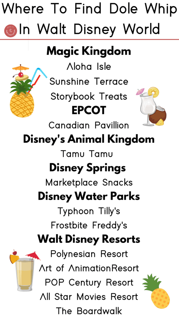 Where to find Dole Whip in Disney list