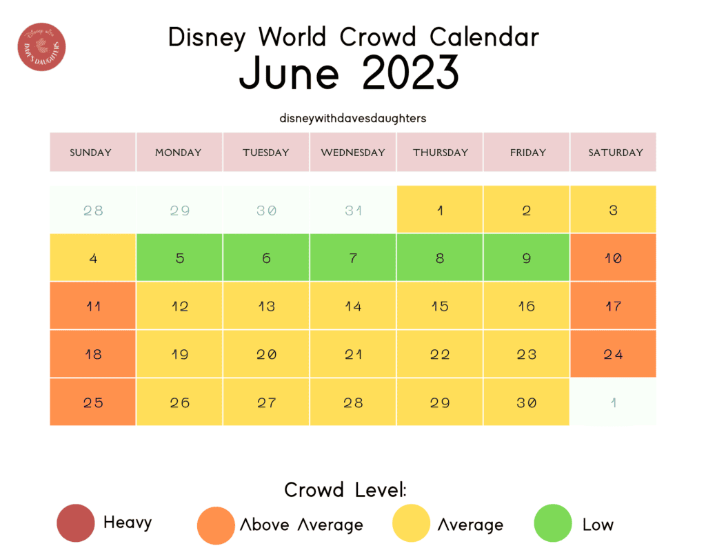 Disney Crowd Calendar June 2023 - Printable Calendar 2023