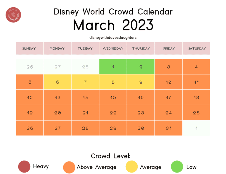 Disney World Crowd Calendar 2023 Disney With Dave's Daughters
