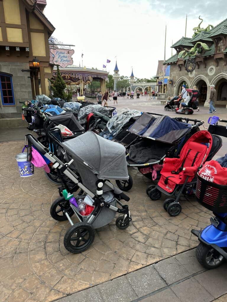 Stroller parking at Bibbibid Bobbidi Boutique