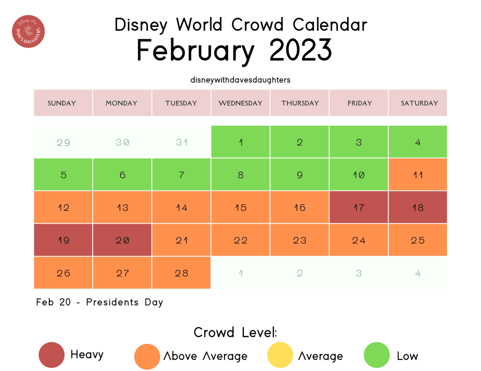 Disney World Crowd Calendar 2023 Disney With Dave's Daughters