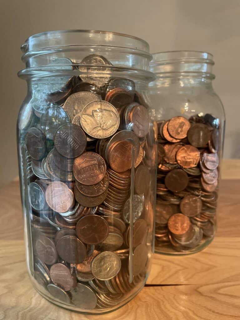 jars of coins