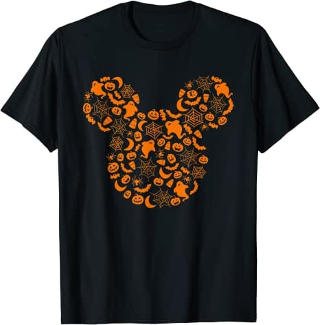 Mickey Mouse is made up of ghosts, spider webs, moons, and jack-o-lanterns!