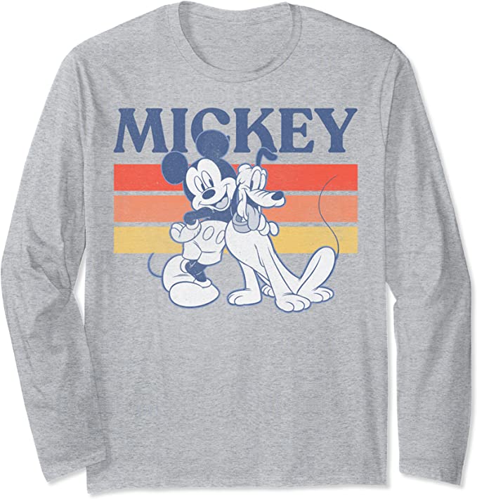 Retro Mickey and Pluto long sleeve shirt