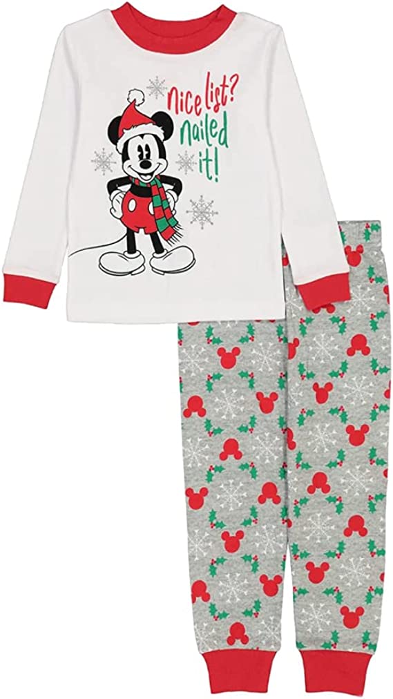 mickey 2 piece christmas pajamas