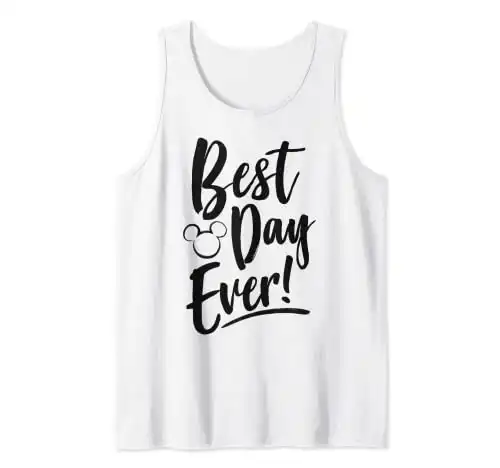 Disney Mickey And Friends Best Day Ever Text Tank Top