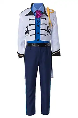 Adult Prince Hans Cosplay Costume Hans Jacket Vest Shirt Pant Tuxedo Uniform Outfit Birthday Party Halloween Suit Women Men (Small, Hans Costume)
