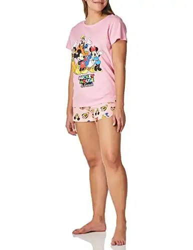 Disney Womens Mickey Mouse Minnie Mouse and Friends Pajamas