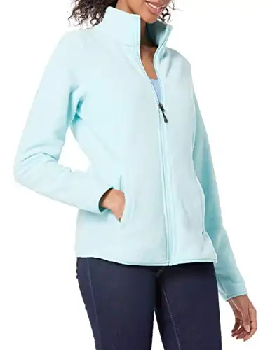 Amazon Essentials Women's Classic-Fit Long-Sleeve Full-Zip Polar Soft Fleece Jacket, Aqua Blue, X-Small