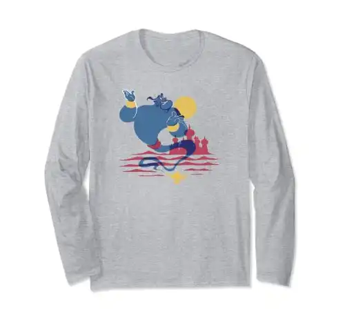 Disney Aladdin Genie Castle Silhouette Long Sleeve T-Shirt