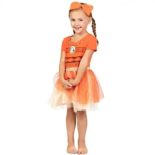 Disney Moana Toddler Girls Tulle Cosplay Costume Dress and Headband 3T
