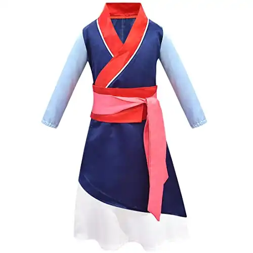 Dressy Daisy Girls Princess Warrior Costume Hanfu Chinese Heroine Dress Up Halloween Party Outfit
