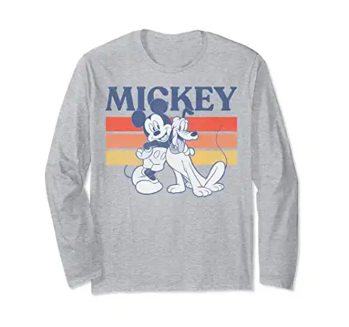 Disney Mickey And Friends Mickey And Pluto Retro Line Long Sleeve T-Shirt