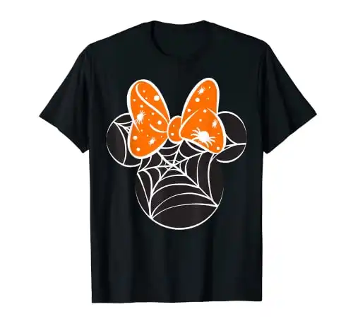 Disney Mickey & Friends Halloween Minnie Spider Web Logo T-Shirt