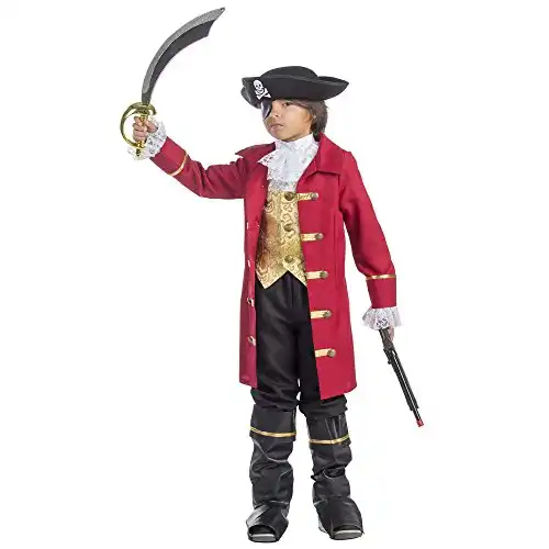 Dress Up America Pirate Costume for Kids - Captain Hook Dress Up Costume for Boys - Children's' Pirate Set