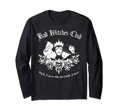 Disney Villains Bad Witches Club Group Shot Long Sleeve Tee